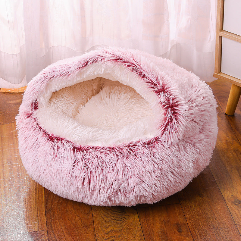 Cozy Round Dog Bed – Soft Fabric Pet House for Small to Medium Dogs (Multiple Sizes & Colors)