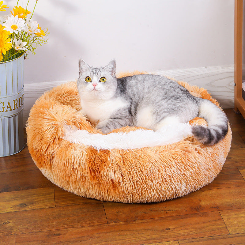 Cozy Round Dog Bed – Soft Fabric Pet House for Small to Medium Dogs (Multiple Sizes & Colors)