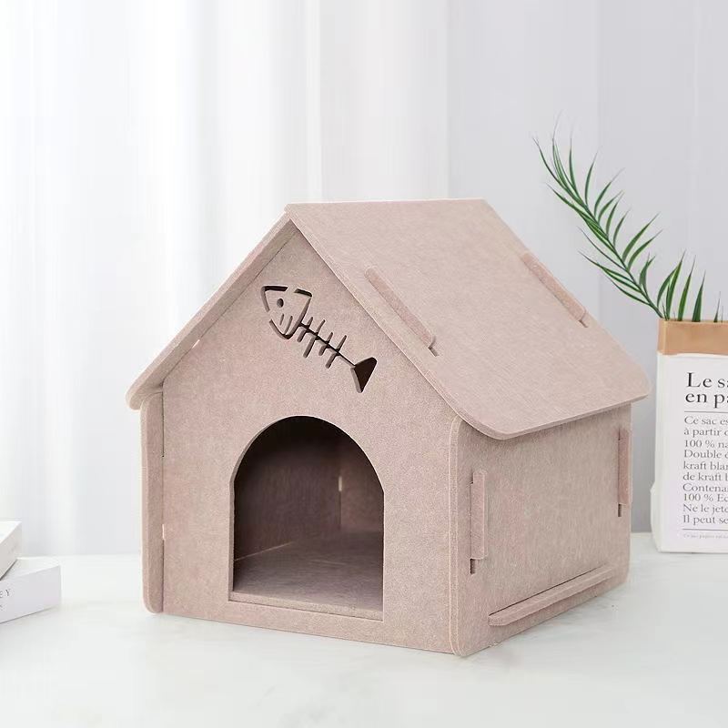 Cozy Cat Nest Bed – Soft Polyester Fiber Pet Bed for Indoor Cats (40×40cm, Multiple Colors)