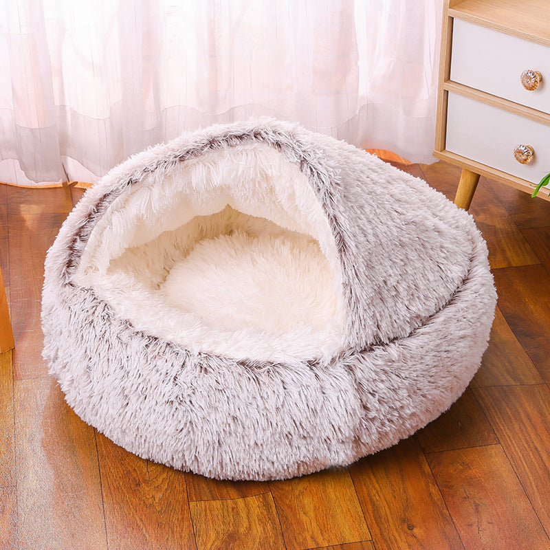 Cozy Round Dog Bed – Soft Fabric Pet House for Small to Medium Dogs (Multiple Sizes & Colors)