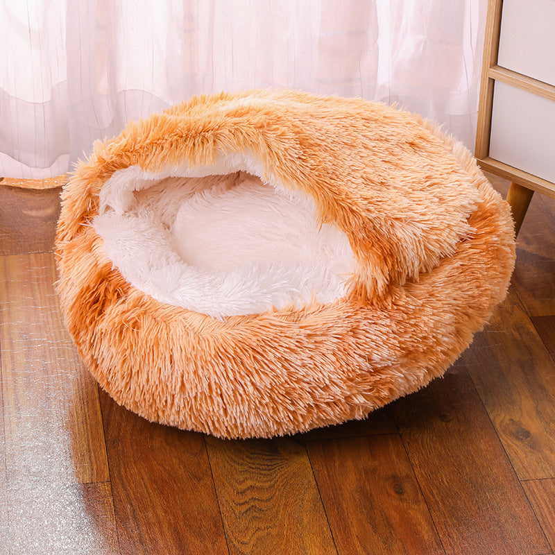 Cozy Round Dog Bed – Soft Fabric Pet House for Small to Medium Dogs (Multiple Sizes & Colors)