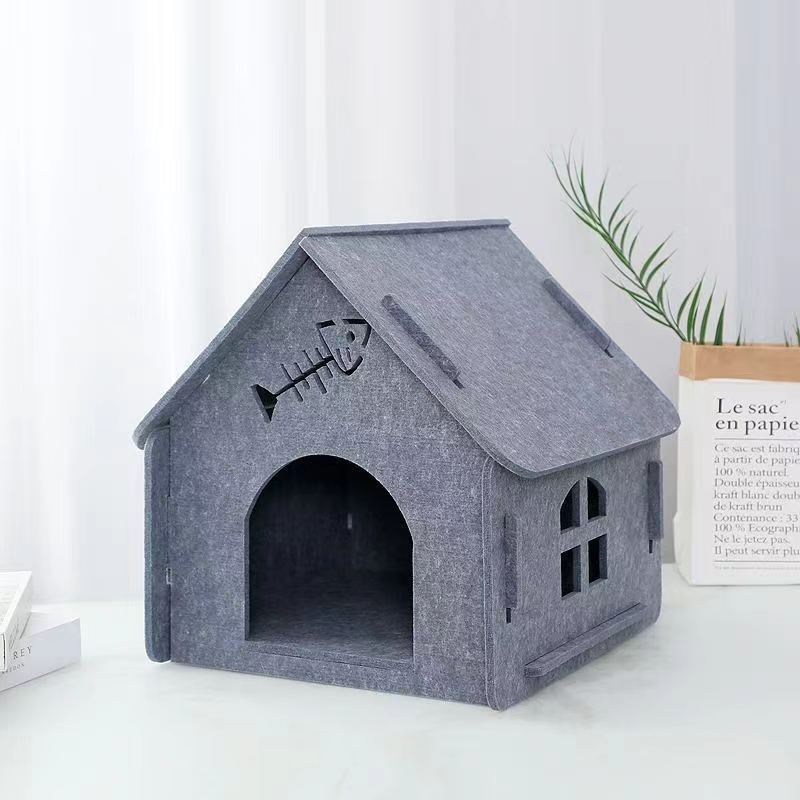Cozy Cat Nest Bed – Soft Polyester Fiber Pet Bed for Indoor Cats (40×40cm, Multiple Colors)