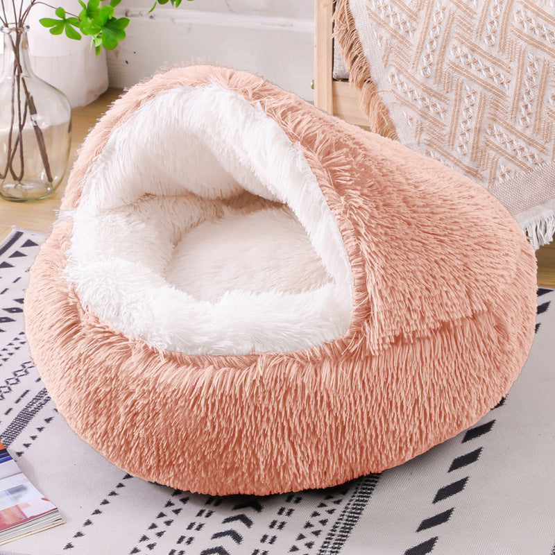 Cozy Round Dog Bed – Soft Fabric Pet House for Small to Medium Dogs (Multiple Sizes & Colors)