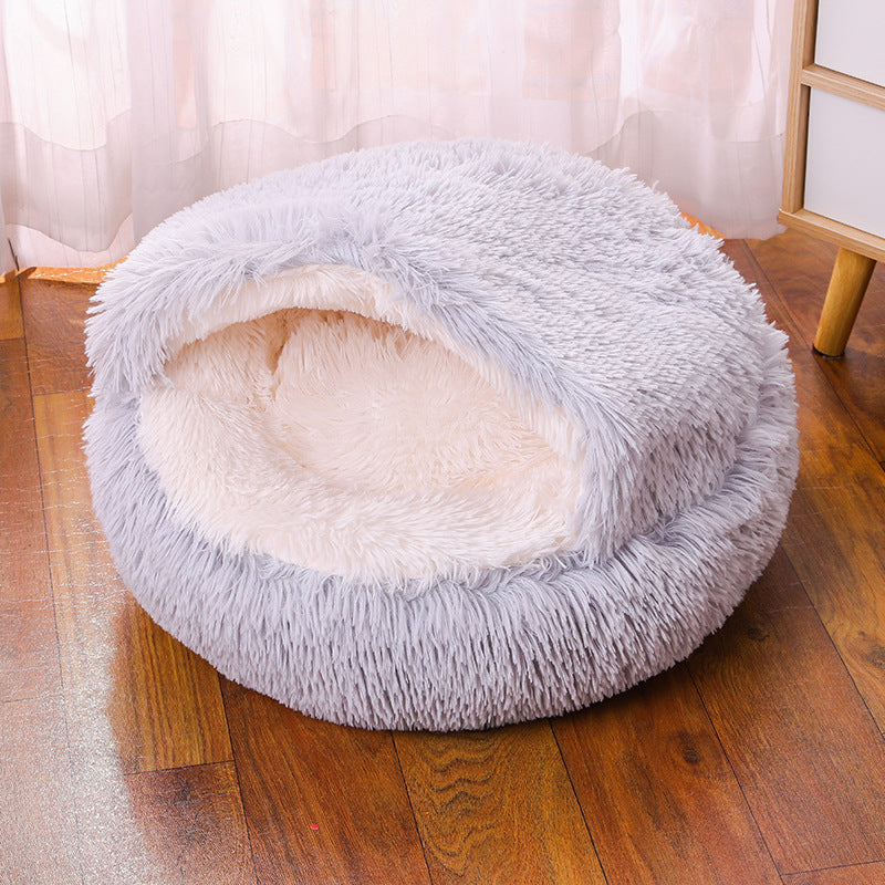 Cozy Round Dog Bed – Soft Fabric Pet House for Small to Medium Dogs (Multiple Sizes & Colors)