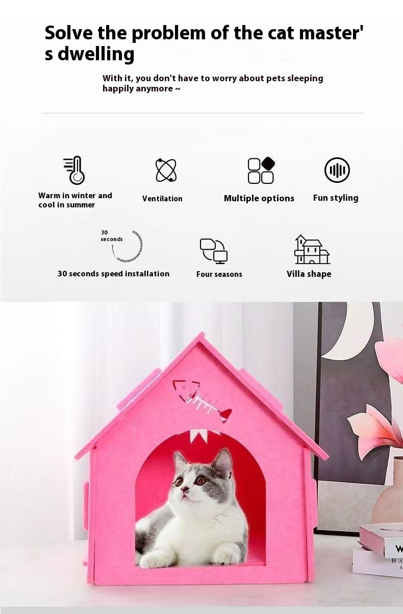Cozy Cat Nest Bed – Soft Polyester Fiber Pet Bed for Indoor Cats (40×40cm, Multiple Colors)
